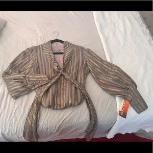 Iridescent silk Bill Blass blouse NWT
